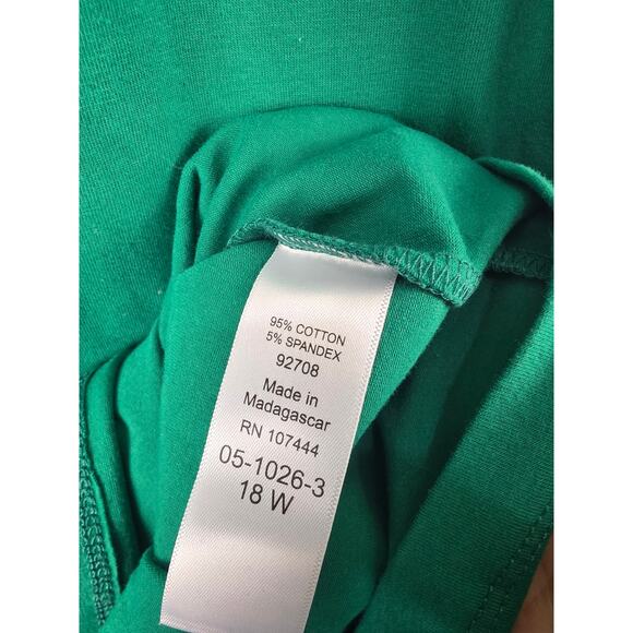 Jessica London Midi Dress 18 Womens Plus Size Christmas Green 3/4 Sleeve Holiday - Picture 4 of 7